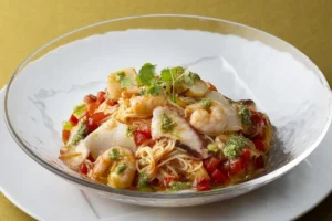 Seasonal Seafood Cappellini at The Tokyo Station Hotel